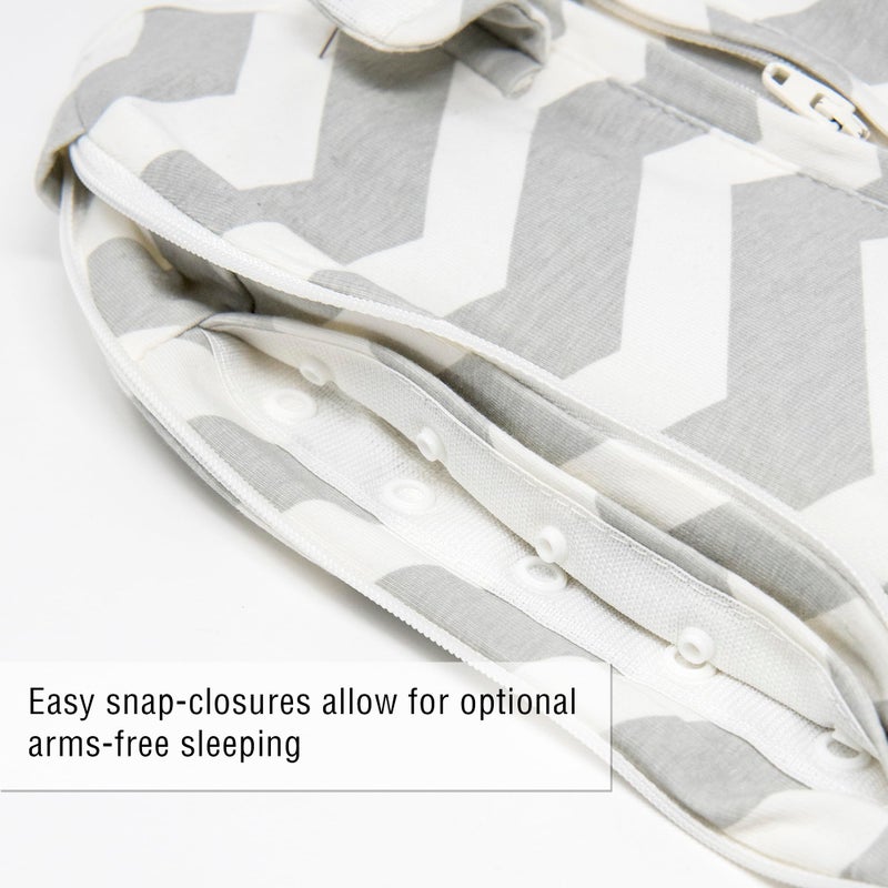 Woombie Grow with Me Baby Swaddle, Convertible Swaddle Fits Babies 0-9 Months, Expands to Wearable Blanket for Babies up to 18 Months, Sleepy Grey Chevron - Image 5